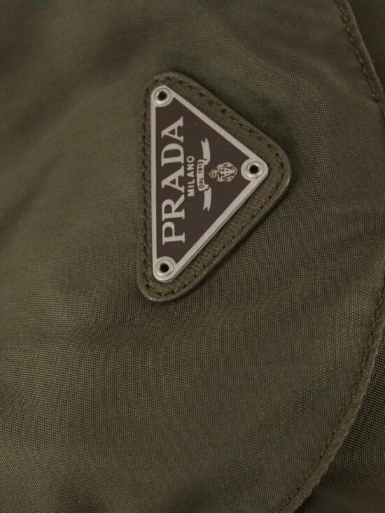 PRADA Backpack Nylon Khaki Silver Auth bs29051 main image 12